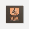Unbranded Happy Vesak Day Retro 4'' X 4'' Square Wooden