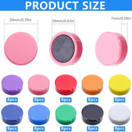 NINGYER Pack of 80 Whiteboard Magnets, 20 mm Magnets, Colourful, Round Magnets for Whiteboard/Notice Board/Blackboard/Classroom/Office/Photo/Fridge (10 Colours)