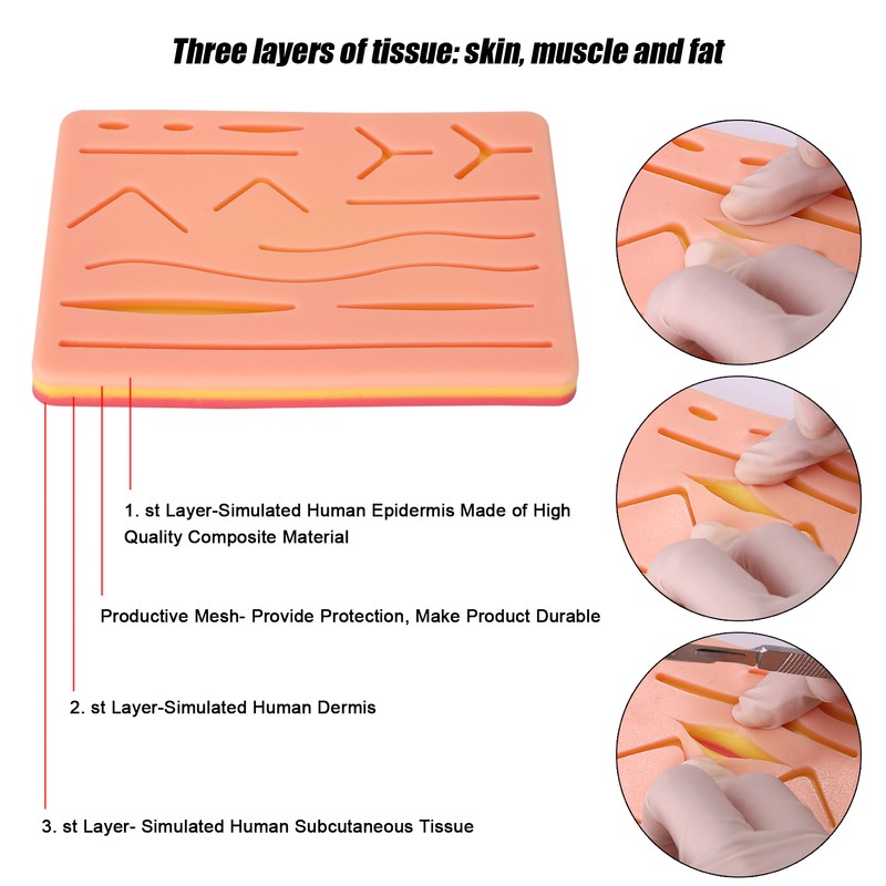 Surgicals Suture Exercise Training Kit Silicone Surgicals Skin Suture Training