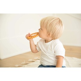 Bella Tunno Happy Teether – Soft & Easy Grip Baby Teether Toy, Silicone Teether Ring to Help Soothe Gums, Non-Toxic and BPA Free, Sweet Cheeks