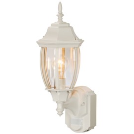 Heath Zenith HZ-4192-WH Six-Sided Die-Cast Aluminum Lantern, White with Beveled Glass, Bulb Not Included