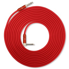 Pronomic Trendline INST-A-6R Professional Guitar / Instrument Cable / 6.3 mm Jack / 24 Carat Gold-Plated / Flexible and Robust Outer Sheath / Includes Cable Clip / Red