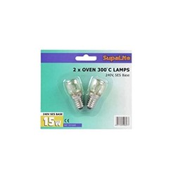 Oven Bulbs 300` C 240V SES Base 15W Bulb X 2 Lamps