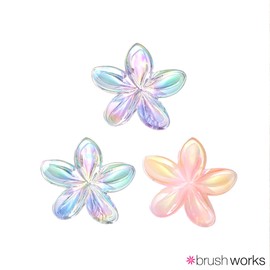 Brushworks Frosted Flower Claw Clips (3 Pack) - Chic Hair Accessories for Women & Girls, Secure Grip for Thick Hair, Updos, Half-Up & Everyday Hairstyles