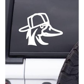 Thistle Brook Cottage Duck with Hat Cool Duck Hunting Outdoors Camping Nature Car Decal 5.5 x 5.5 White Vinyl Hunting Truck Rear Window Windshield