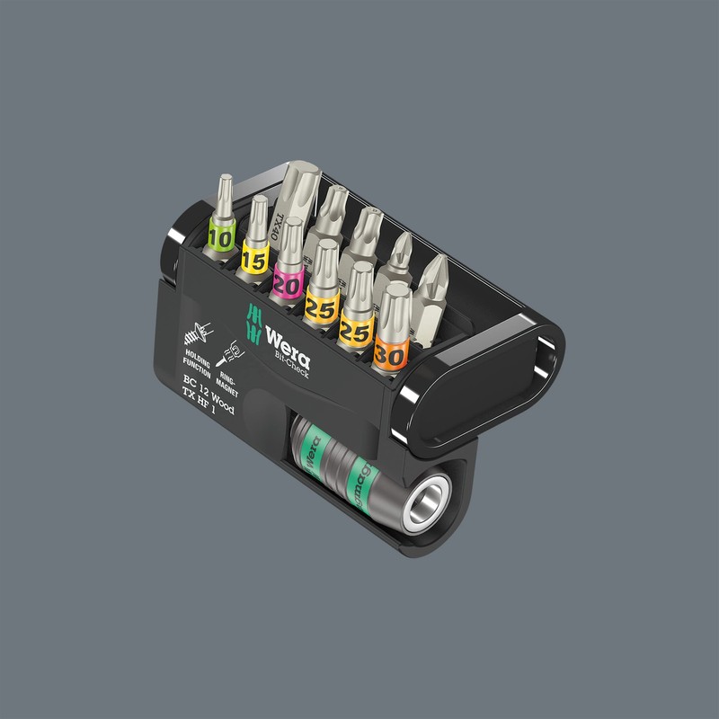 Wera - 05057435001 Bit Assortment, Bit Check 12 Wood TX
