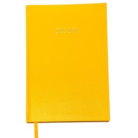 2025-2026 A5 Academic Diary Premium Week To View Diary Hardback Cover & Ribbon Marker, Mid Year Planner, Organizer for Student Teacher Hardback Case Bound (Yellow)