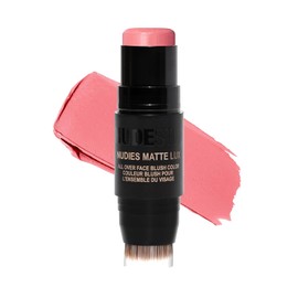 Nudestix Nudies Matte Lux – 3-in-1 Soft-Matte Blush Stick for Cheeks, Eyes & Lips with Built-In Brush | Cream-to-Powder Finish with Blurring Effect | Clean, Vegan, Travel-Friendly Makeup (Rosy Posy)