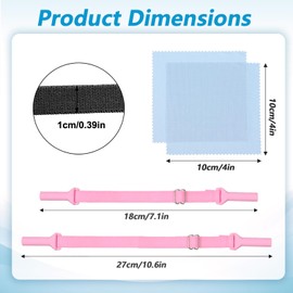 Meyeyaia 4 Pack Kid Glasses Strap,Adjustable Eyeglasses Strap for Kids- No Tail,Anti-Slip Silicone Kids Eyeglasses Straps- Around Neck-for Boys and Girls，with 2 Pcs Eye Cleaning Cloth（7.1-10.6in）