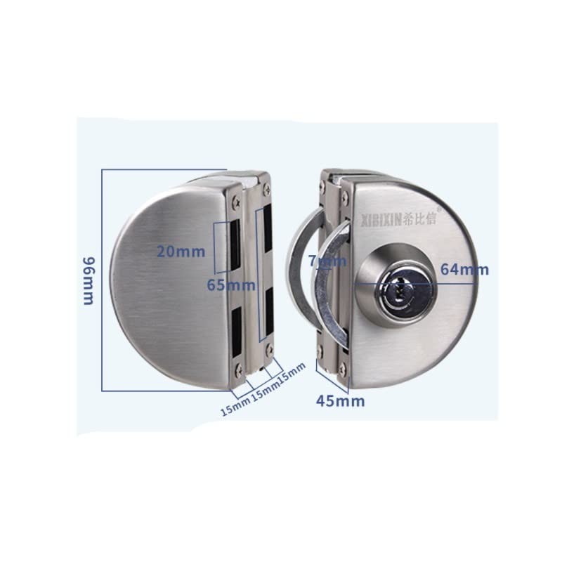 ZONADAH Upgraded Double Glass Door Lock Stainless Steel, Both Sides