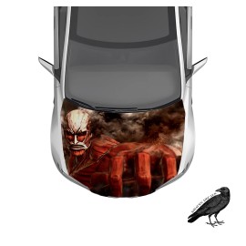 Colossal Titan Attack on Titan Anime Hood Wrap Weatherproof Car Decal 50" X 65"