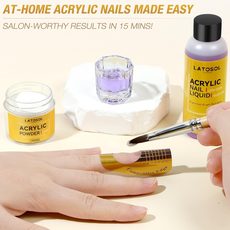 Acrylic Nail Kit, Acrylic Powder & Liquid Set with Nail