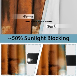 Asuexpect Rust Curtains 2 Panels Abstract Curtain Room Darkening Grommet Window Treatments Modern Decorative for Bedroom Living Room, 52x96 Inches