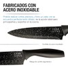Casa Litus Cuchillos de Cocina Negros Acero Inoxidable 6 Piezas