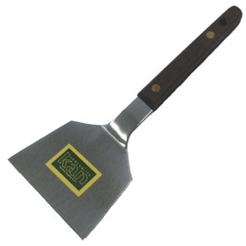 Kanda Kan 065003 Stainless Steel, Large, Made in Japan, Tsubamesanjo, Co-Patterned, Spatula, Okonomiyaki, Teppanyaki, Wooden Handle