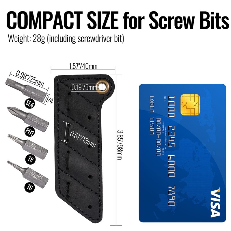 KeyUnity KA06 Leather Sheath Screw Bit Organizer | Screwdriver Bit
