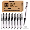 Black Gel Pens Bulk SIKAO 60 Pack Gripped Stick Gel