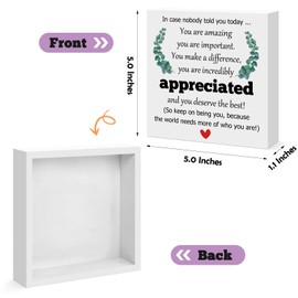 Inspirational Gifts for Women Men Thank You Gifts for Friends Coworker Family Encouragement Motivational Desk Sign Decor Home Office Desk Decor Wooden Box Sign Shelf Table Decorations