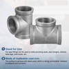 sourcing map 1 1/4"(32mm) Tee Pipe Fitting, Malleable Cast Iron