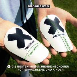 Proskary Mini Shin Pads Football - 12 x 8 cm - Pack of 2 - Small Shin Pads - Mini Shin Pads (White)