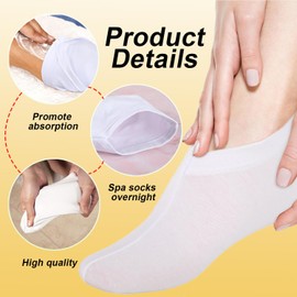 3 Pairs Moisturizing Socks for Dry Cracked Feet Heels, Reusable Cotton Therapy Socks, Spa Overnight Foot Care, Washable for Women and Men