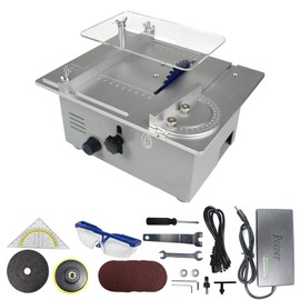 RATTMMOTOR Portable Multifunction Mini Table Saw 120W 10000RPM, 795 Motor for Cutting, 775 Motor for sanding, Infinitely Variable Speed Control for Wood Plastic PCB PVC Acrylic Aluminum Copper Cutting