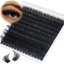 Long Cluster Lashes Thick Fluffy Individual Eyelashes 14-20 mm Lashes Individual Cluster Volume Lash Clusters Full Look Individual Lashes D Curl Tatti Lashes DIY Eyelash Clusters by CORUSCATE