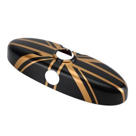 Frezon Union Jack UK Flag Rear View Mirror Cover for MINI Cooper R55 R56 R57 Black/Gold