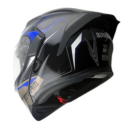 1Storm Motorcycle Modular Full Face Flip up Dual Visor Helmet + Spoiler: HB89 Storm Blue