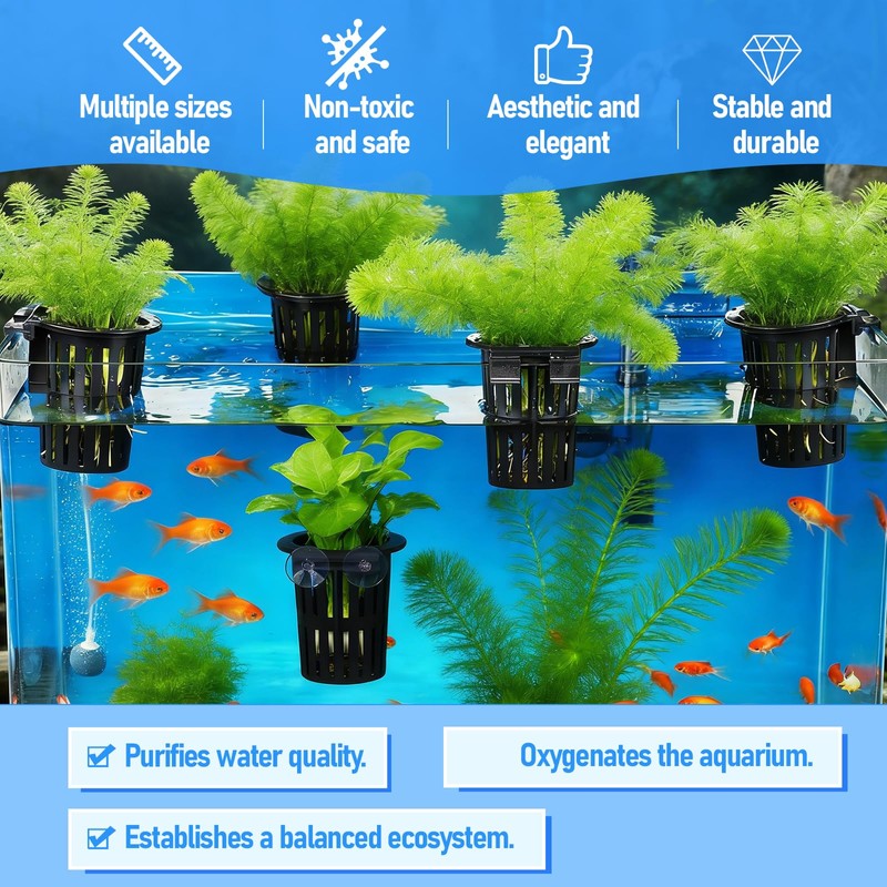 Lyksgir 6 Pack Large Aquarium Plant Holder with Extension Hooks(3