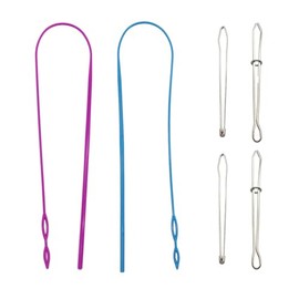 QUETTO 4-Piece Professional Loop Turner Set Includes Hook Flexible Drawstring Threader Tweezers & Latch Tool for Easy Fabric Belt Strip & DIY Knitting Project Crafting