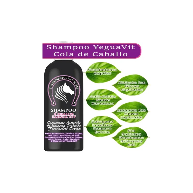 Shampoo Cola De Caballo Y Keratina Crecimiento Capilar 500ml Envió