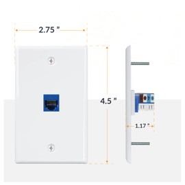 Newhouse Hardware Ethernet Wall Plate, White, 5-Pack