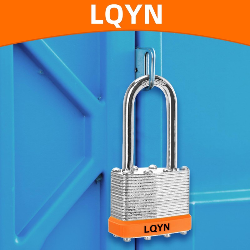Padlocks with Same Key, LQYN 12 Pcs Laminated Keyed Padlock