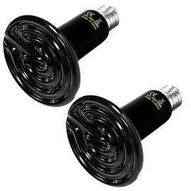 YSSOA Ceramic Heat Emitter Bulb 100W Reptile Heat Lamp 2 Pack No Light Emitting Pet Heating Bulb for Lizards, Bearded Dragons, Turtles, Chickens, 24/7 Safe Heat