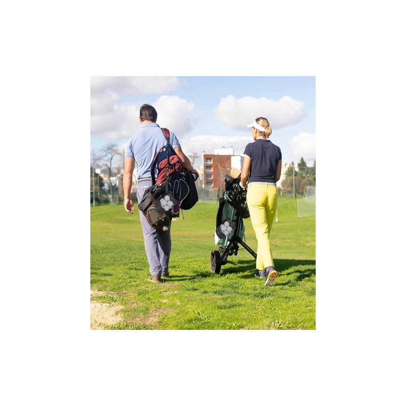 2Pack Golf Ball Storage Bag，Black Golf Ball Pouch Bags with