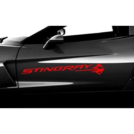 Stingray Door Decal Vinyl Racing Graphics 37.5" (Fits Chevy Corvette C6 Stingray) - Red