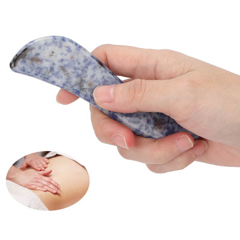 Portable Gua Sha Board Blue Jade Stone Facial Gua Sha