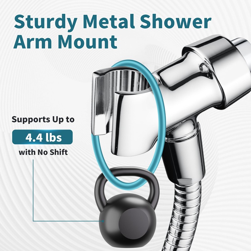 BRIGHT SHOWERS All Metal Handheld Shower Head Holder, Adjustable Shower