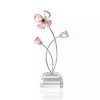 Unbranded Pink Crystal Flower Glass Figurine Ornament Paperweight Table Decoration