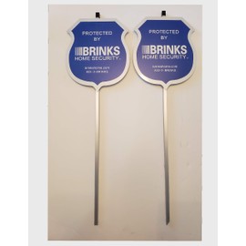 2 New Brinks Security Yard Signs Blue