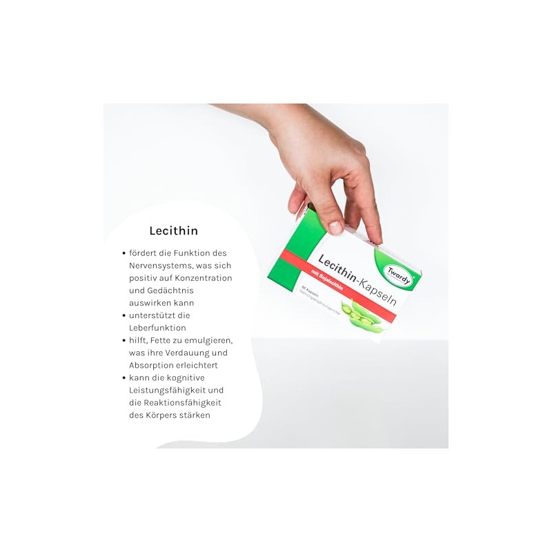 Astrid Twardy Lecithin Kapseln, mit hochwertigen Phospholipiden aus Soja, Weichkapseln,