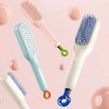 Self-Cleaning Paddle Volume Hair Brush Portable Hairbrush Volume Brush Pink 10ea