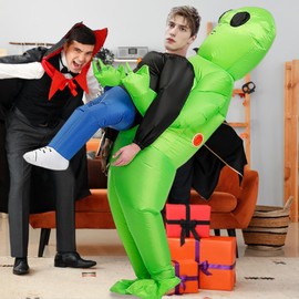 Apparlxer Alien Kigurumi Half Inflatable Costume, Cosplay, Kigurumi, Costume, Halloween, Scary, Monster, Disguise, For Adults, Kids, Funny Pranks, Lightweight, Waterproof, Entertainment, Halloween
