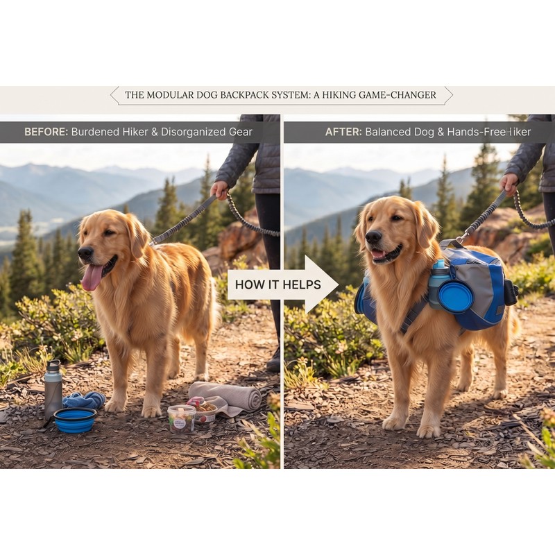 Pet Outdoor Backpack Large Dog Reflective Adjustable Saddle Bag Harness