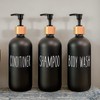 Black Shampoo and Conditioner Dispenser Set of 3 16.9oz Refillable