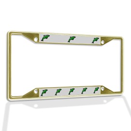 Fastasticdeals Metal Insert License Plate Frame Animal Dolphin Mascot Weatherproof Car Accessories Gold 4 Holes Solid Insert