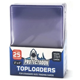 Protectodon Top Loaders Clear Rigid Card Sleeves 35pt – 3 x 4 Inch Hard Cases for Trading Cards, Sports Cards (50 Pack)