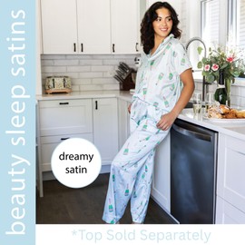 Hello Mello Beauty Sleep Satin Pajama Pants Lounge Pajama Bottoms for Women, Girls - Best of the Brunch, Small/Medium