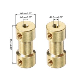 MECCANIXITY 12pcs 2mm to 2.3mm Brass Shaft Coupling Joint Connector with Screws and Hex Wrench Flexible Motor Shaft Coupler for Car Wheels Tires Shaft Motor